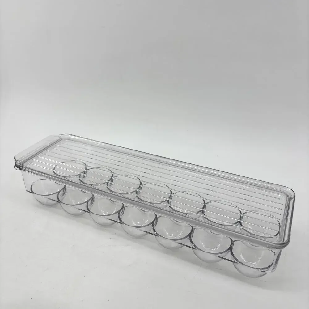 Egg Plastic Container Holder Refrigerator Holds 14 Clear Storage